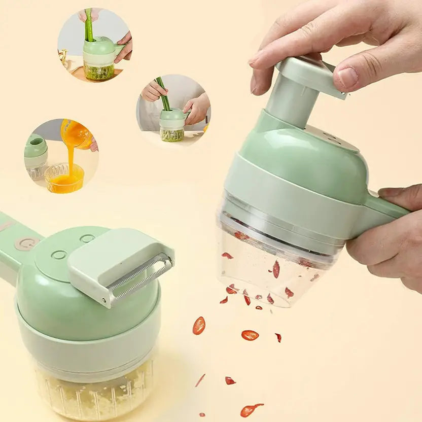 4 in 1 Portable Electric Vegetable Cutter Set